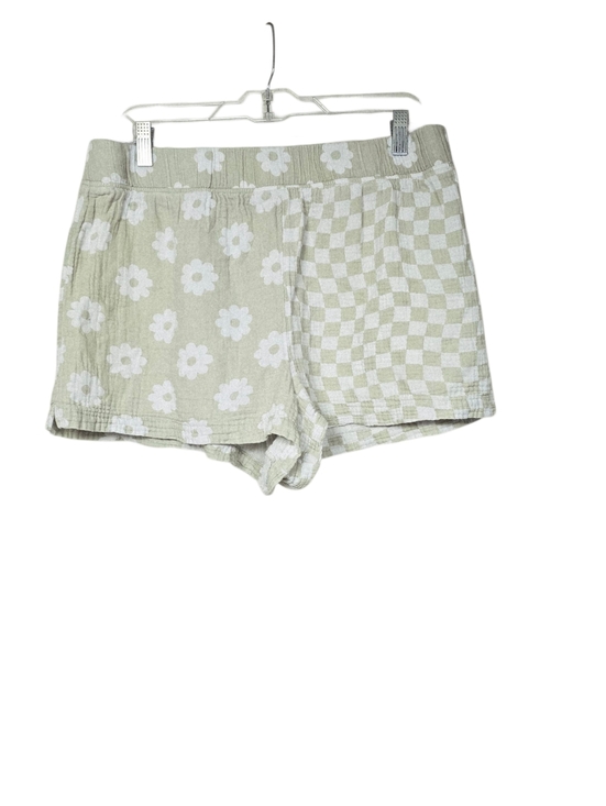 American Eagle Outfitters Pants - American Eagle Outfitters Sage Green Floral Gingham Mix Print Cotton Shorts XL